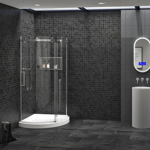 Zitta Shower door 36" x 36", in a corner round, in chrome