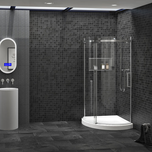 Zitta Shower door 36" x 36", in a corner round, in chrome