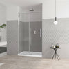 Zitta Shower door 48", in alcove, in chrome