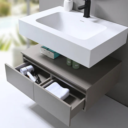 Wall-mount Single Sink Vanity WV5693M + BASIN5693 - Golzar Home