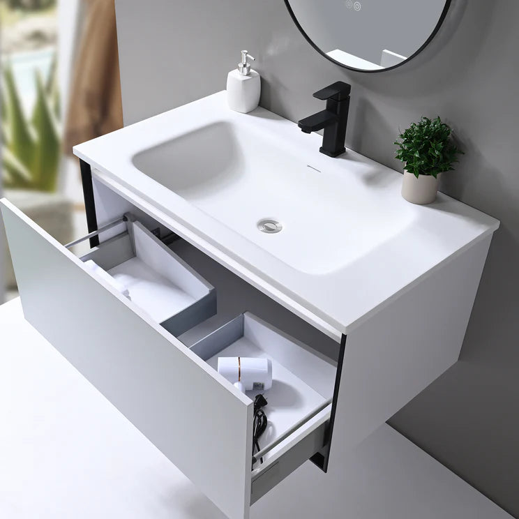 Wall-mount Single Sink Bathroom Vanity WV5698-36"+BASIN5698 - Golzar Home