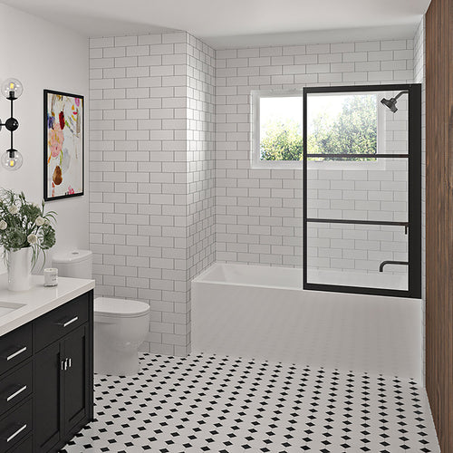 Zitta Bathtub screen 40", in matte black, right