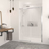 Zitta Shower door 54", in alcove, in chrome