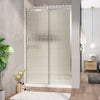 Zitta Shower door 48", in alcove, door on the left, in chrome and fluted glass