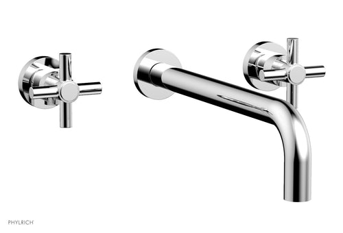 Phylrich BASIC Wall Lavatory Set 12" Spout - Tubular Cross Handles DWL134-12