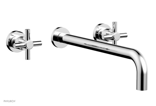 Phylrich BASIC Wall Lavatory Set 14" Spout - Tubular Cross Handles DWL134-14