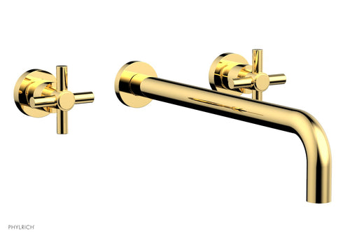 Phylrich BASIC Wall Lavatory Set 14" Spout - Tubular Cross Handles DWL134-14