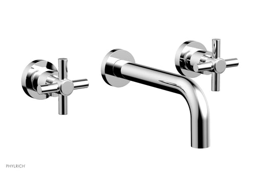 Phylrich BASIC Wall Lavatory Set 7 1/2" Spout - Tubular Cross Handles DWL134
