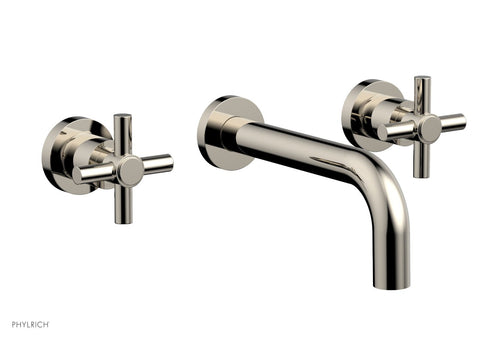 Phylrich BASIC Wall Lavatory Set 7 1/2" Spout - Tubular Cross Handles DWL134
