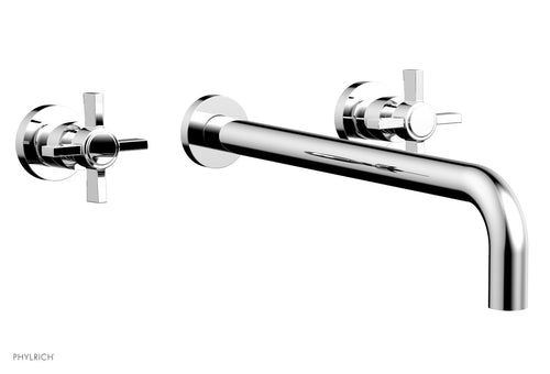 Phylrich BASIC Wall Lavatory Set 14" Spout - Blade Cross Handles DWL137-14