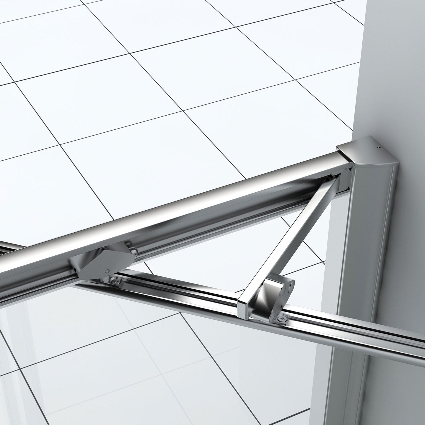Zitta Shower door 32", in alcove square, in chrome