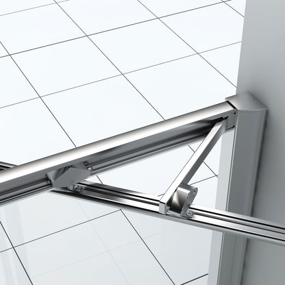Zitta Shower door 32", in alcove square, in chrome