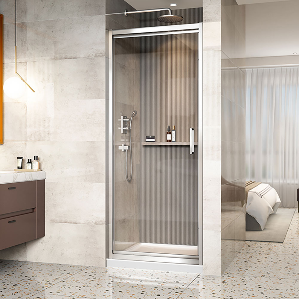 Zitta Shower door 32", in alcove square, in chrome
