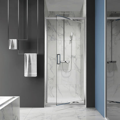 Zitta Shower door 36", in alcove square, in chrome