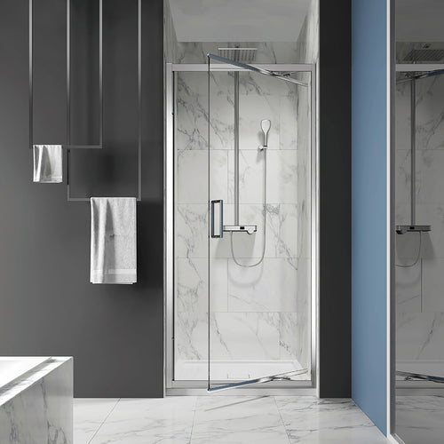 Zitta Shower door 36", in alcove square, in chrome