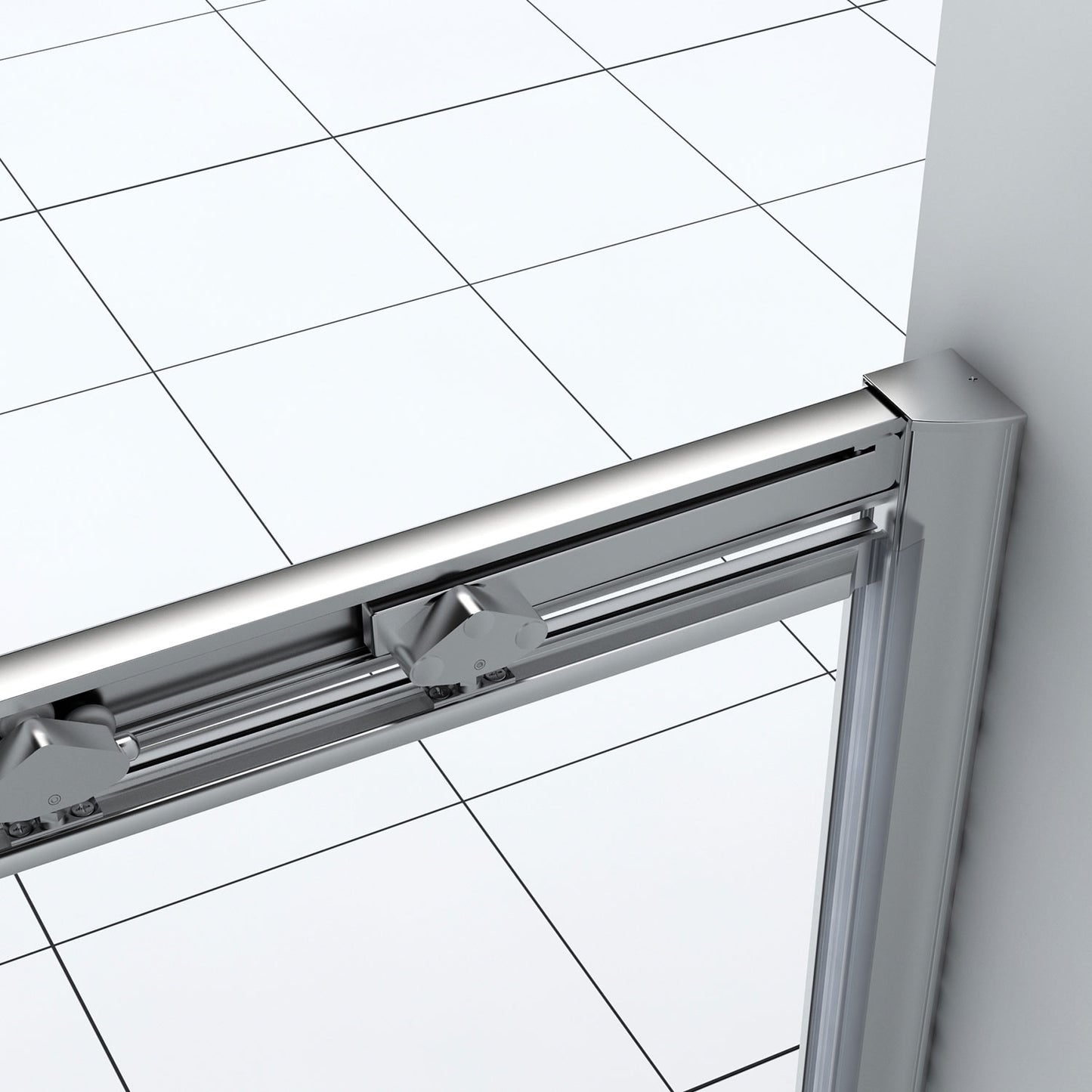 Zitta Shower door 36", in alcove square, in chrome