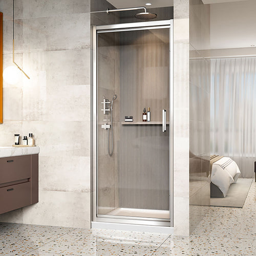 Zitta Shower door 36", in alcove square, in chrome