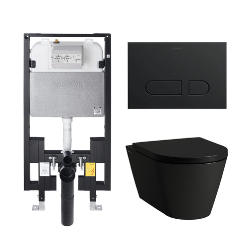Laufen Kartell Wall Hung Toilet Complete Set Matte Black - Golzar Home