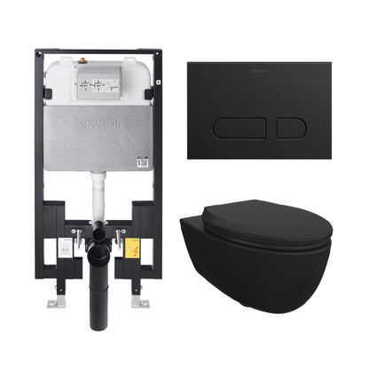 Bocchi Wall Hung Toilet - Complete Set Matte Black- Golzar Home