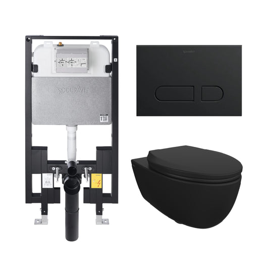 Bocchi Wall Hung Toilet - Complete Set Matte Black- Golzar Home