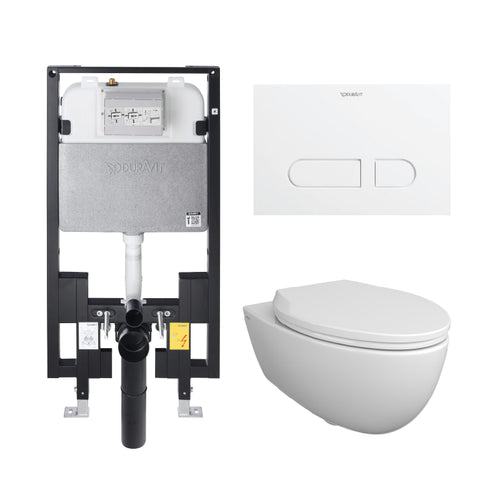 Bocchi Wall Hung Toilet - Complete Set White - Golzar Home