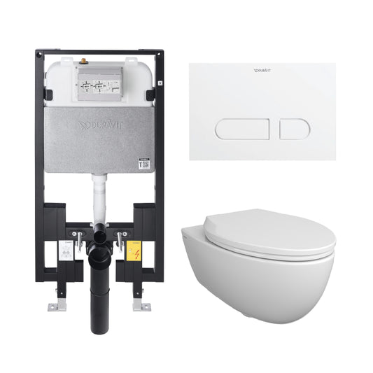 Bocchi Wall Hung Toilet - Complete Set White - Golzar Home