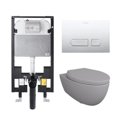 Bocchi Wall Hung Toilet - Complete Set Matte Gray - Golzar Home