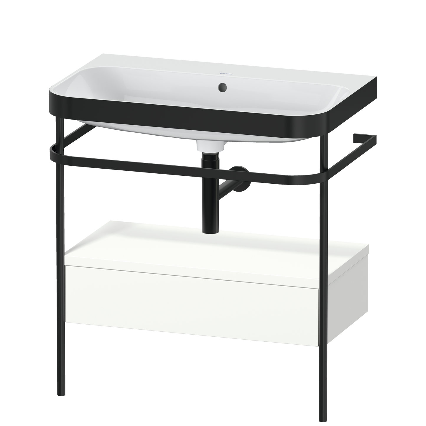 Duravit Happy D.2 c-bonded set with metal console and drawer