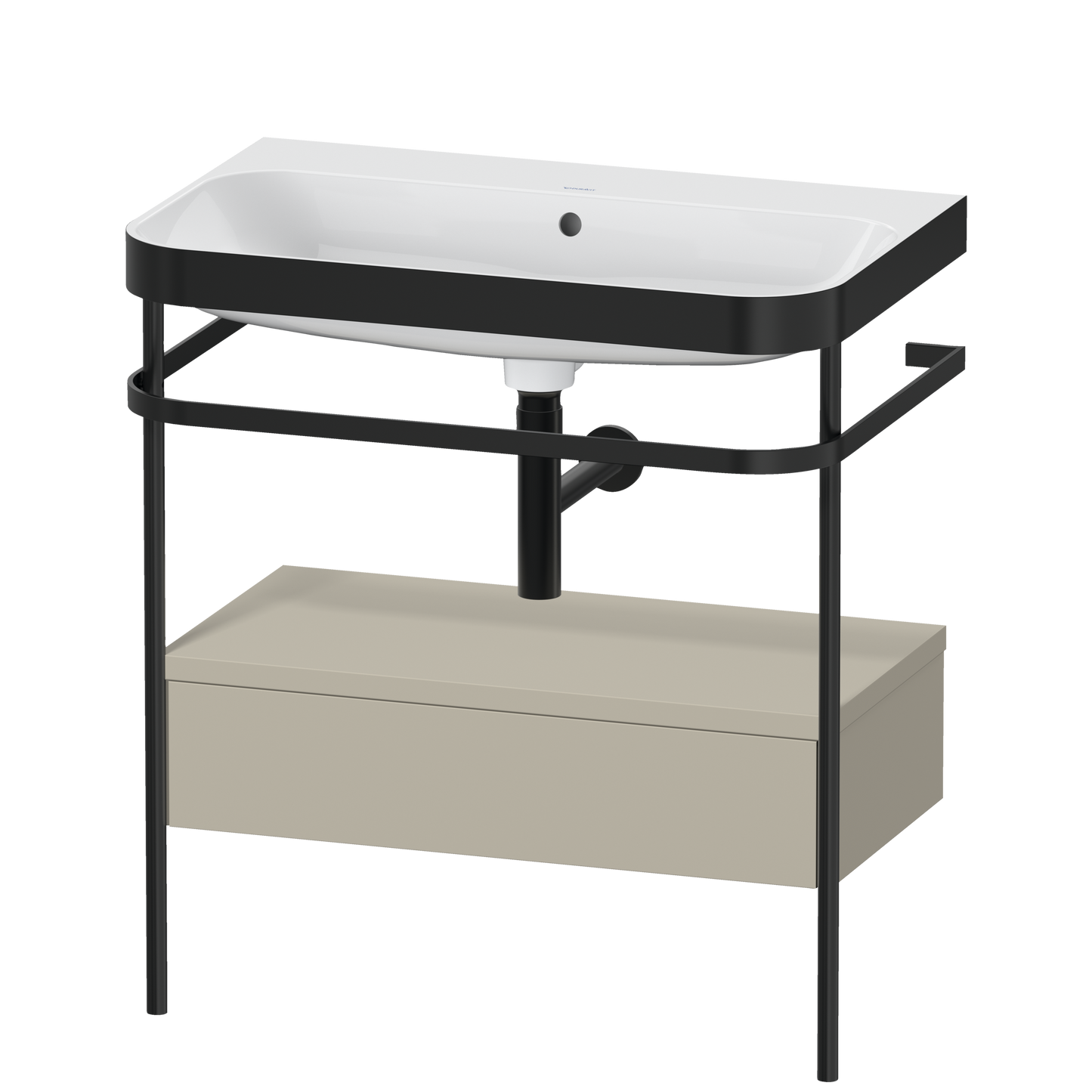 Duravit Happy D.2 c-bonded set with metal console and drawer