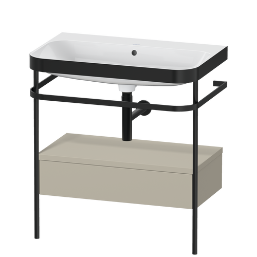 Duravit Happy D.2 c-bonded set with metal console and drawer