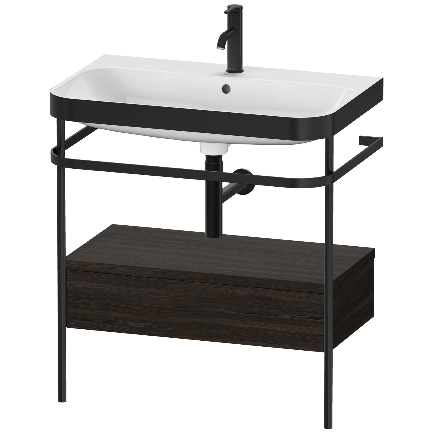 Duravit Happy D.2 c-bonded set with metal console and drawer