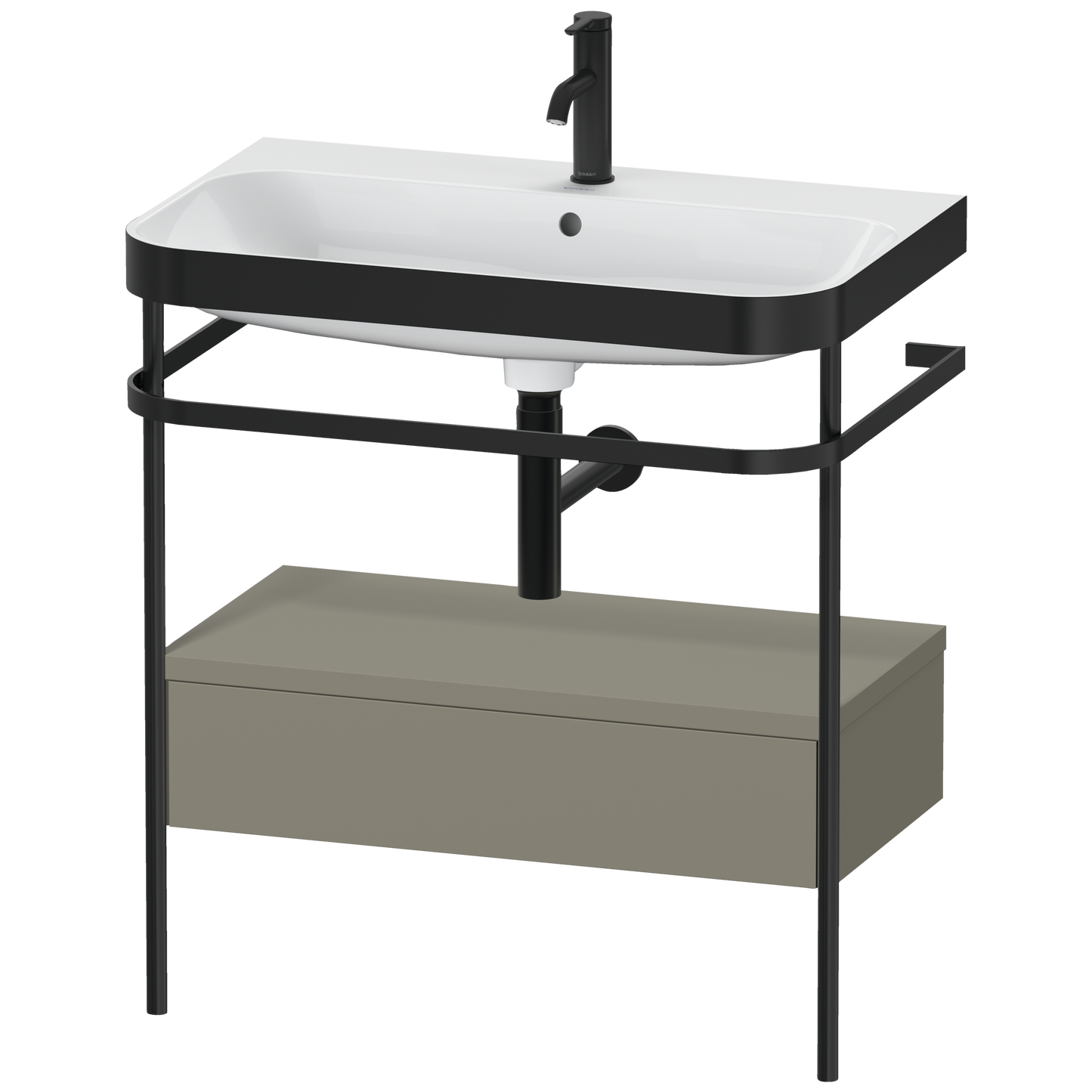 Duravit Happy D.2 c-bonded set with metal console and drawer