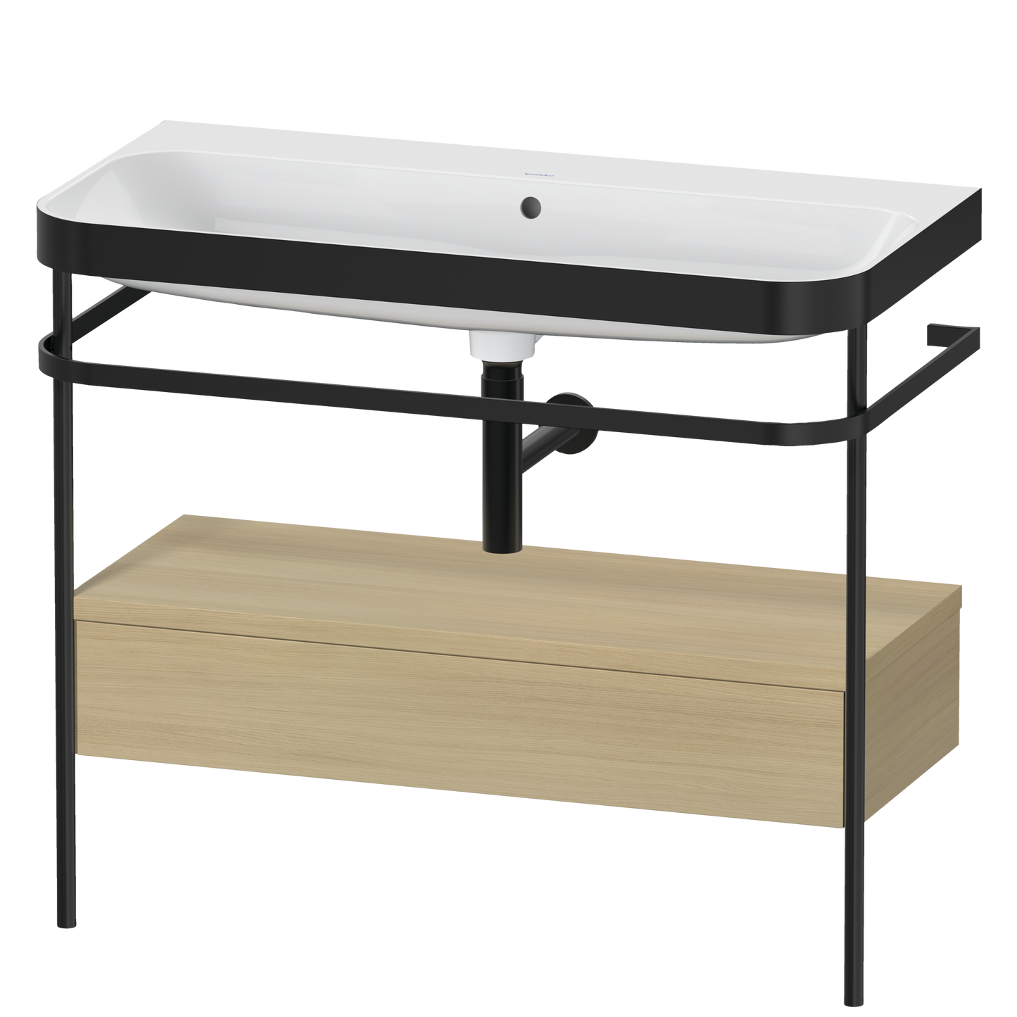 Duravit Happy D.2 c-bonded set with metal console and drawer