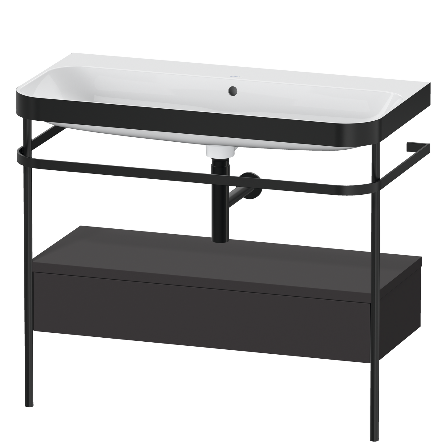 Duravit Happy D.2 c-bonded set with metal console and drawer
