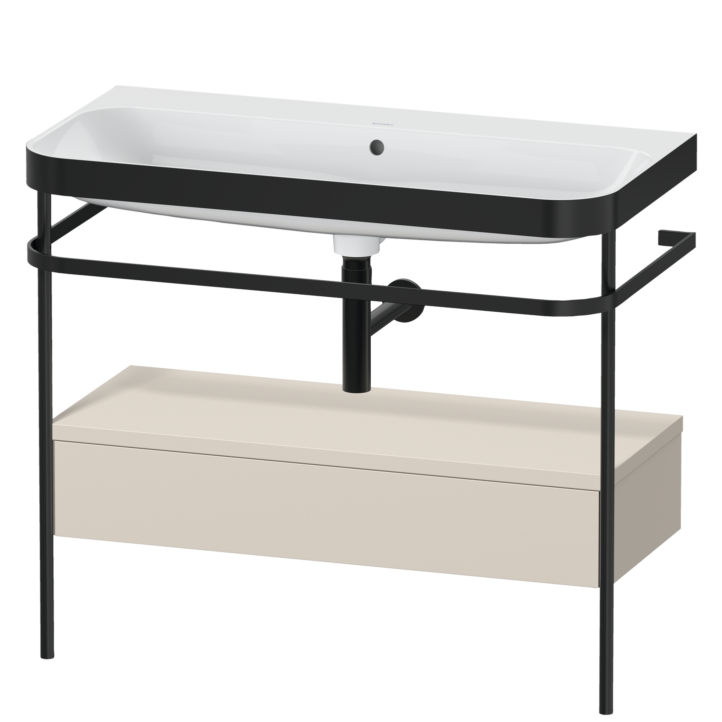 Duravit Happy D.2 c-bonded set with metal console and drawer