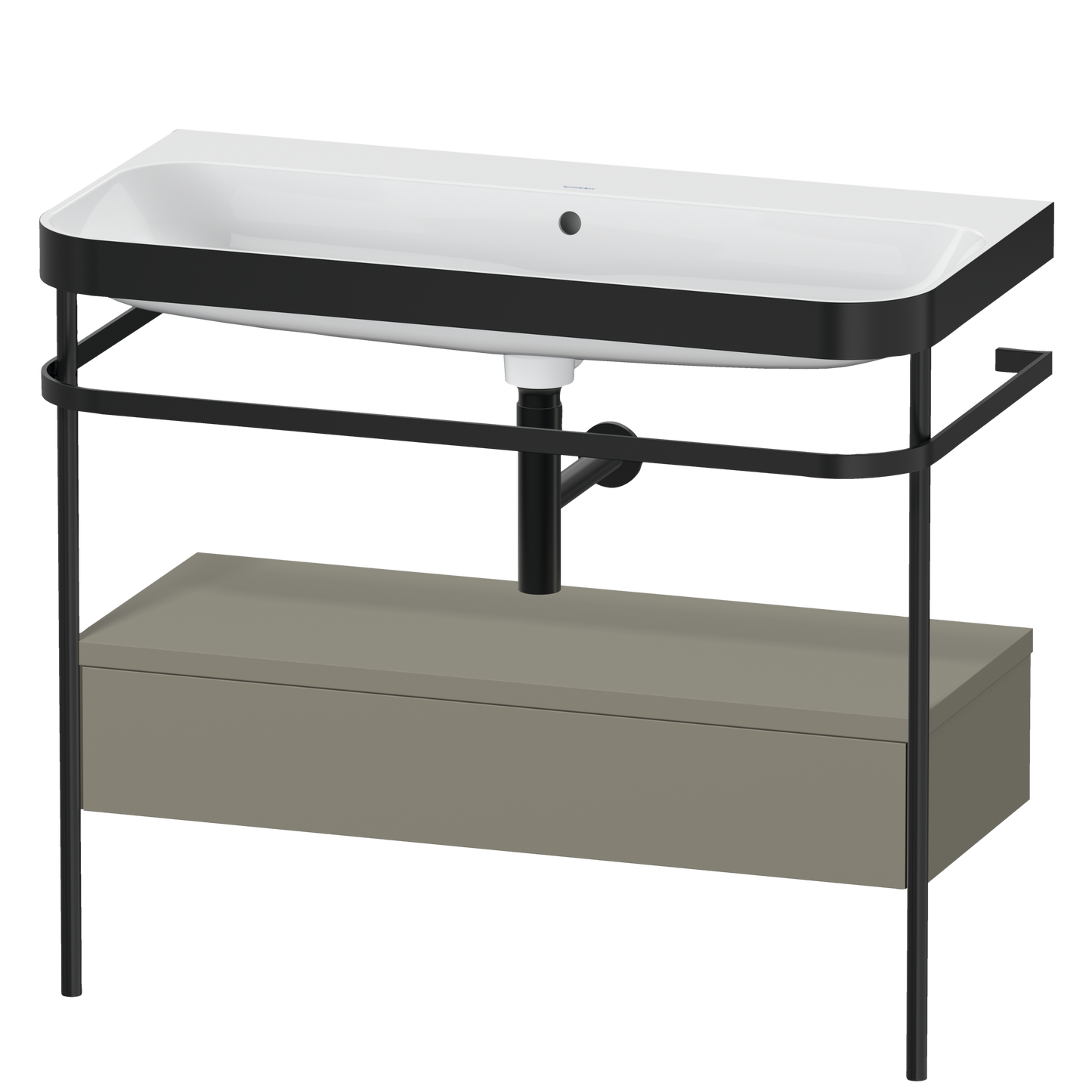 Duravit Happy D.2 c-bonded set with metal console and drawer