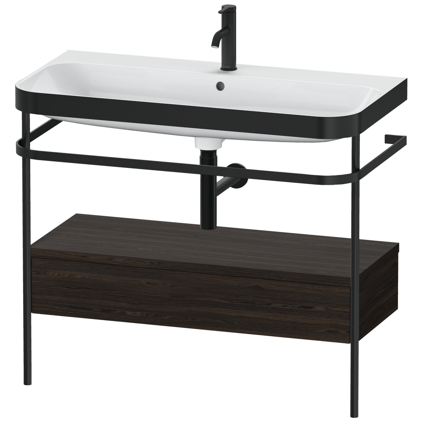 Duravit Happy D.2 c-bonded set with metal console and drawer