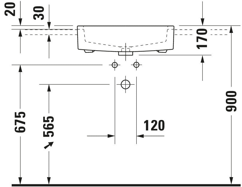 Duravit Vero Semi-recessed washbasin