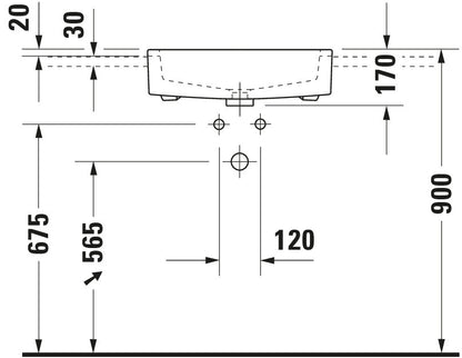 Duravit Vero Semi-recessed washbasin
