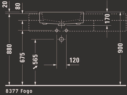 Duravit Vero Semi-recessed washbasin