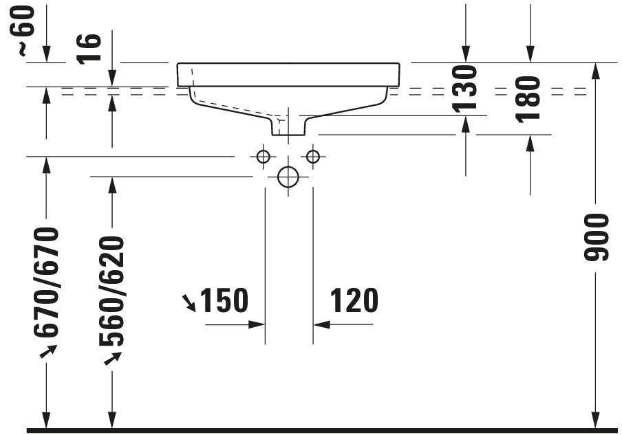 Duravit Vero Built-in basin
