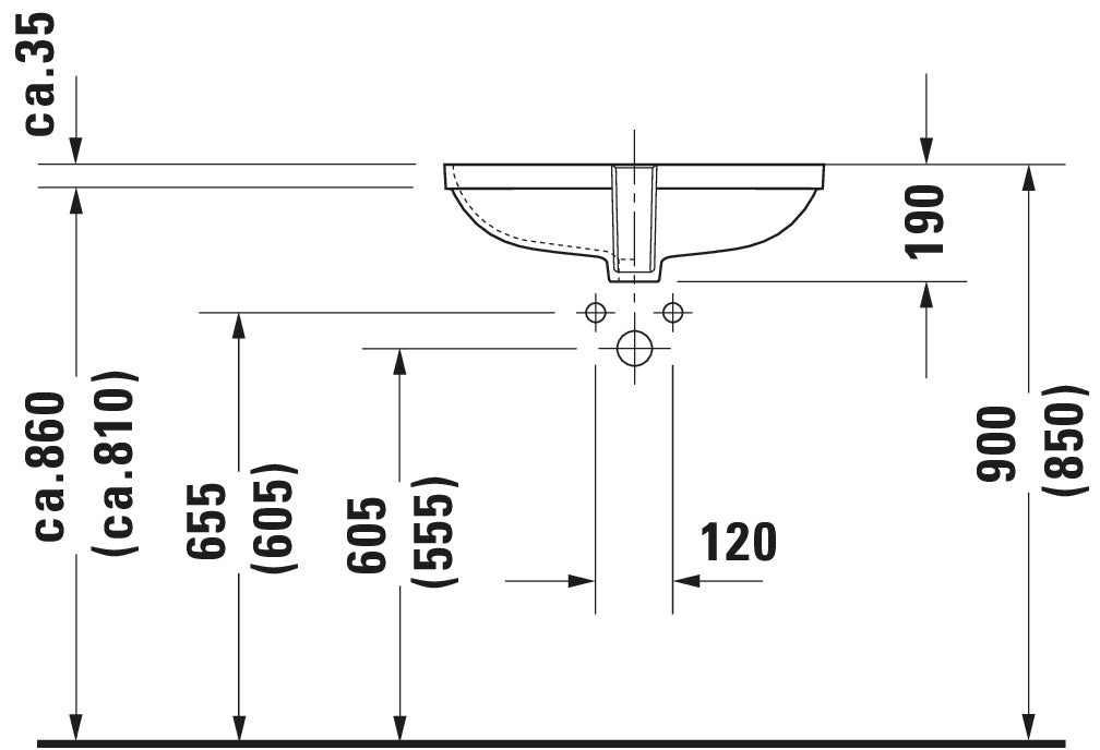 Duravit D-Code Built-in basin