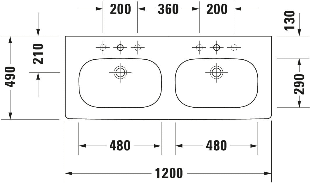 Duravit D-Code Double washbasin