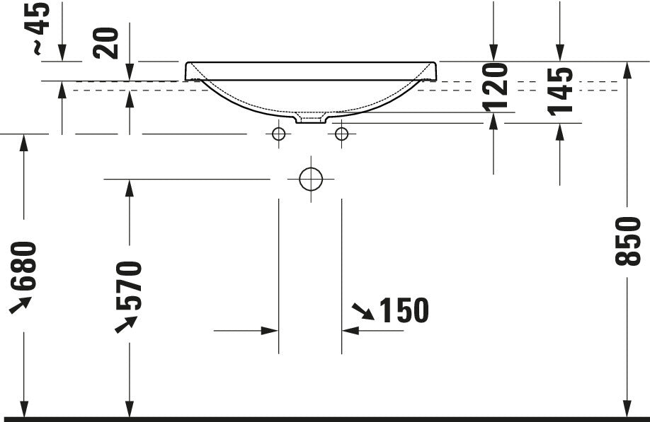 Duravit D-Neo Built-in basin