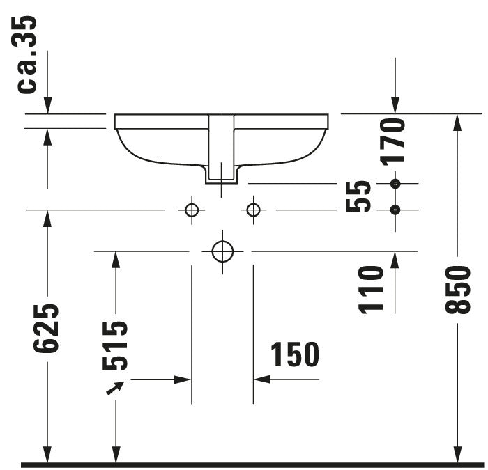 Duravit Happy D.2 Built-in basin
