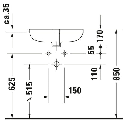 Duravit Happy D.2 Built-in basin