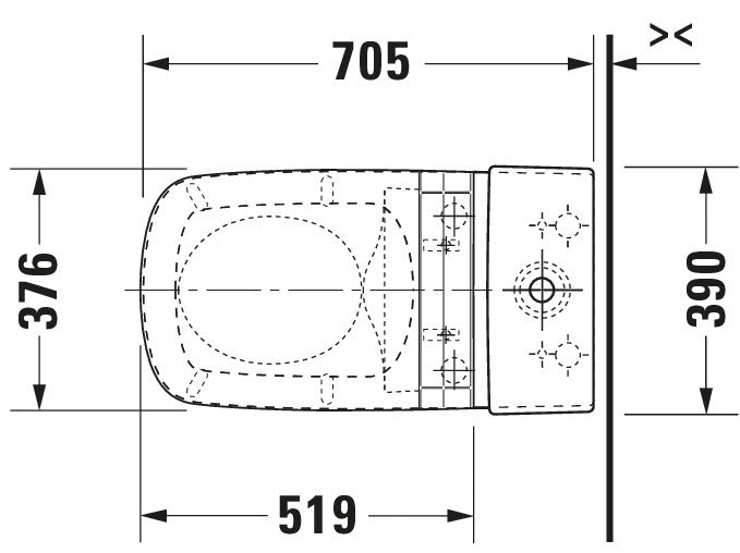 Duravit DuraStyle Two piece toilet for shower toilet seat