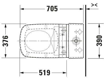 Duravit DuraStyle Two piece toilet for shower toilet seat