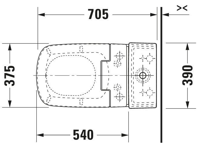 Duravit DuraStyle Two piece toilet for shower toilet seat