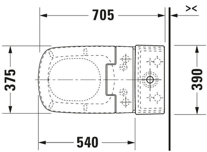 Duravit DuraStyle Two piece toilet for shower toilet seat